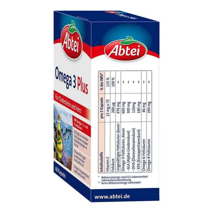 Abtei Omega-3 Plus Capsules, 60 capsules