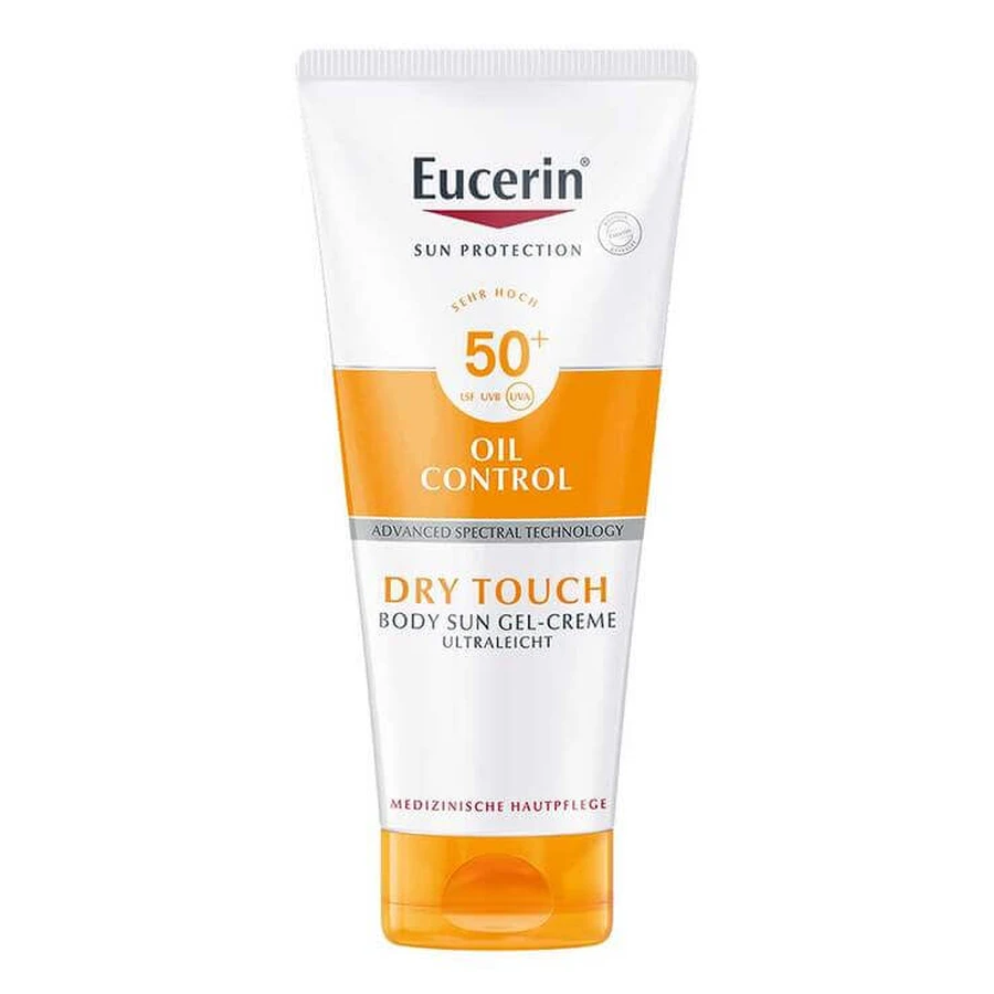 Gel-crème pour le corps Eucerin Sun Oil Control SPF 50+, 2 x 200 ml