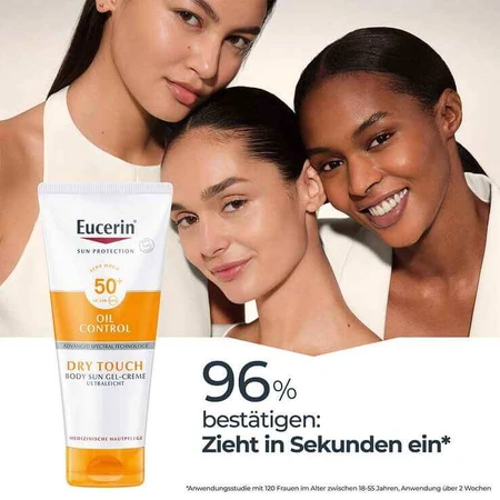 Gel-crème pour le corps Eucerin Sun Oil Control SPF 50+, 2 x 200 ml