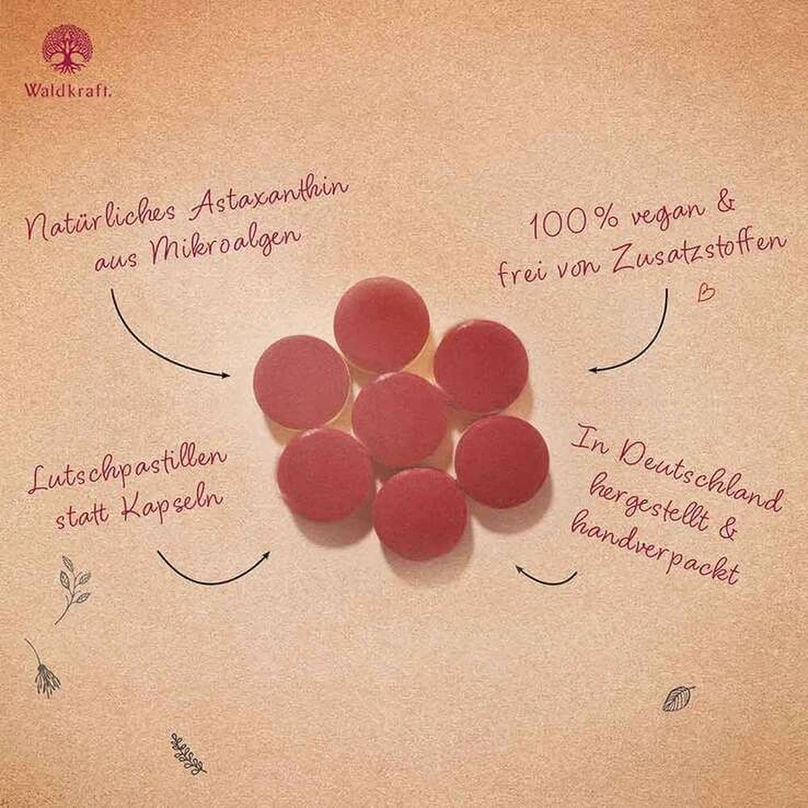 Astaxanthine-druppels — Veganistische Erdling-hard snoepjes, 50 stuks