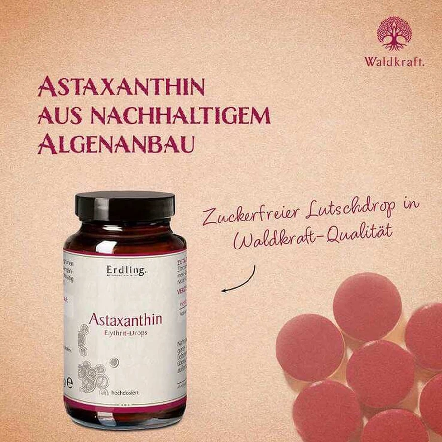 Astaxanthine-druppels — Veganistische Erdling-hard snoepjes, 50 stuks