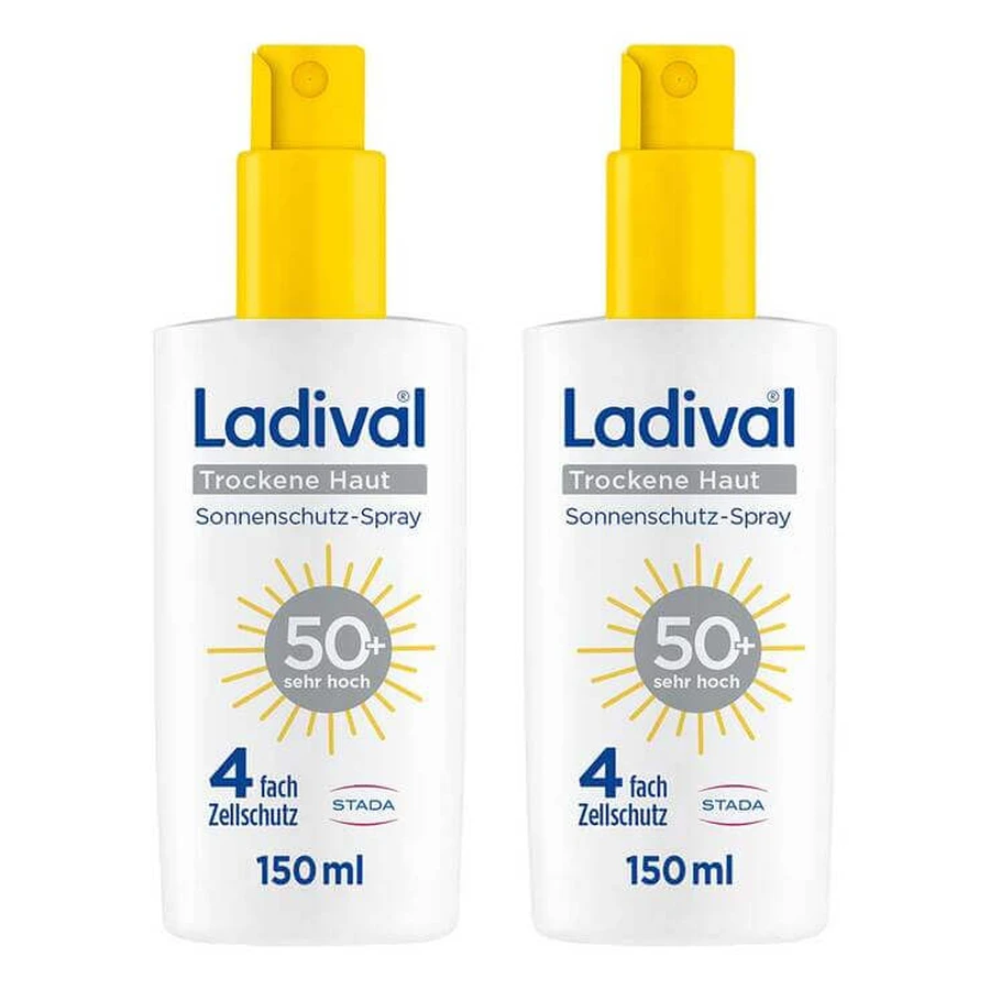 Ladival Zonnebrandspray voor de droge huid SPF 50+, 2x150 ml spray