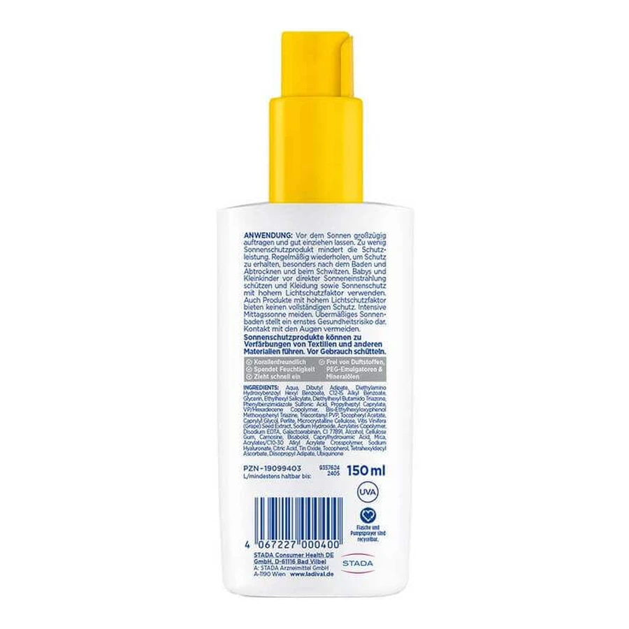 Ladival Zonnebrandspray voor de droge huid SPF 50+, 2x150 ml spray