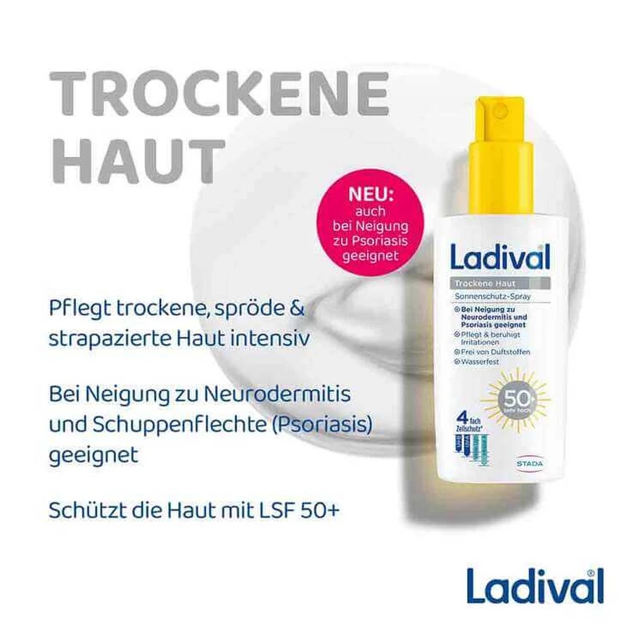 Ladival Zonnebrandspray voor de droge huid SPF 50+, 2x150 ml spray