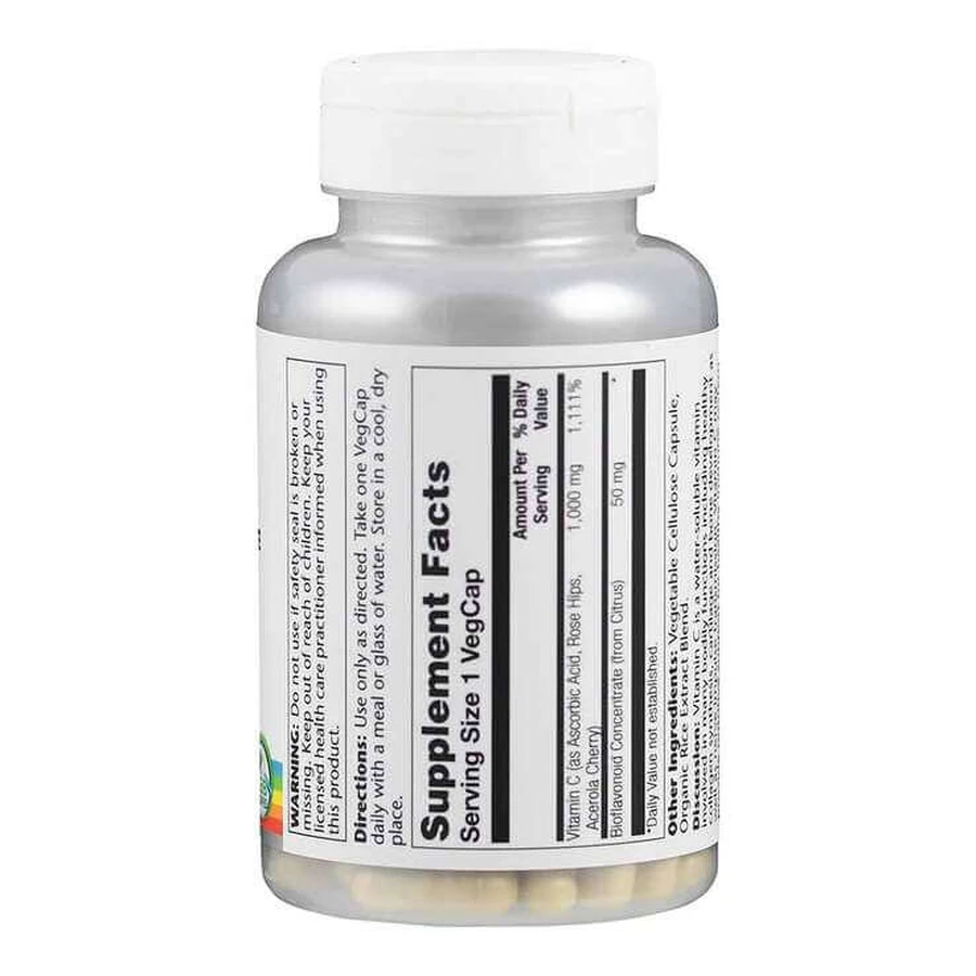 Vitamin C 1000 mg + Hagebutte + Acerola & Bioflavon.Kapseln , 100 St Kapseln