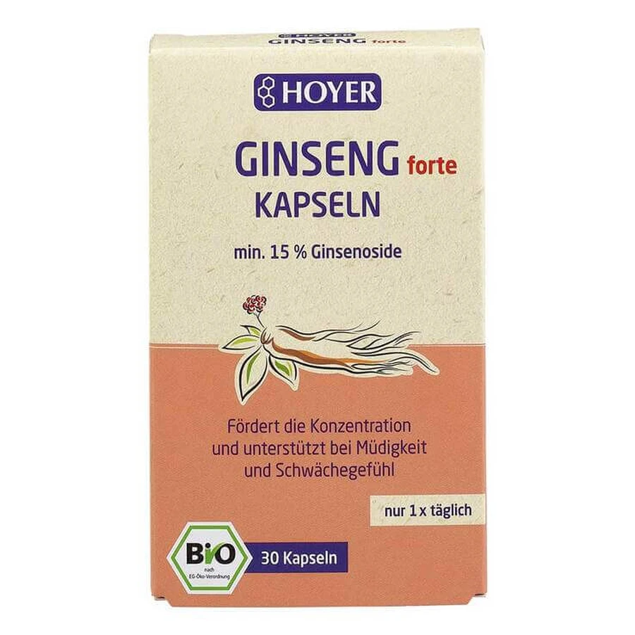 Hoyer Organic Ginseng Capsules, 30 capsules