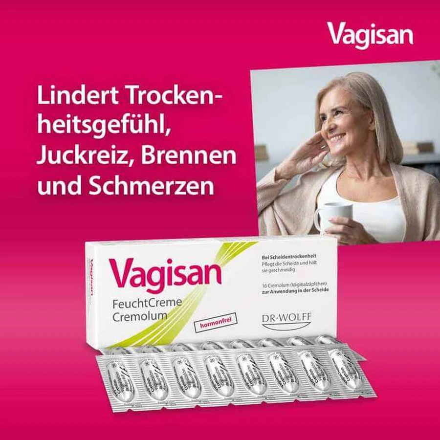 Vagisan Feuchtcreme Cremolum , 2x16 St Vaginalsuppositorien