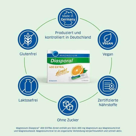 Magnesium Diasporal 400 Extra Direct Granules, 2 x 100 granules