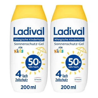 Gel Ladival pour enfants à la peau sensible SPF 50+, 2 flacons de 200 ml