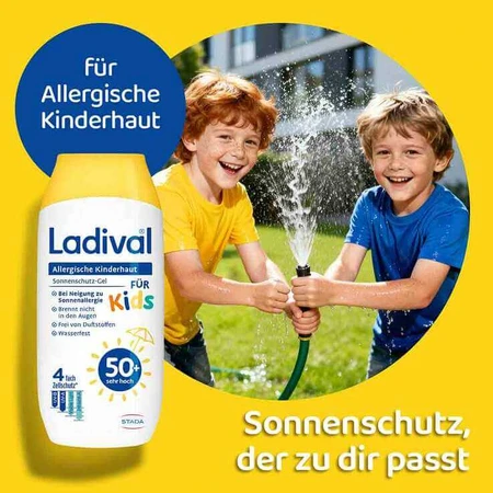 Gel Ladival pour enfants à la peau sensible SPF 50+, 2 flacons de 200 ml