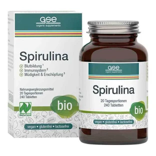 Spirulina 500 mg Organic Naturland Tablets, 80 Tablets