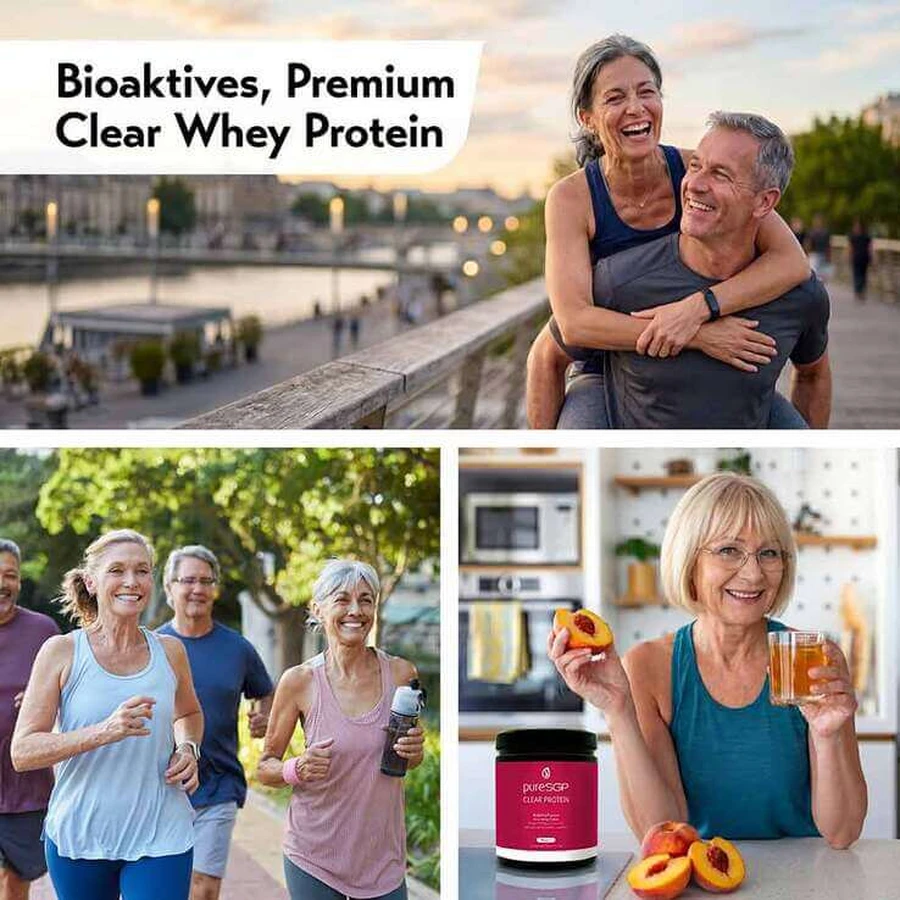 Puresgp Clear Protein Powder Thé glacé à la pêche, 500 g de poudre