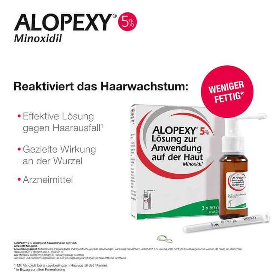 Alopexy 5% Lösung, 3X60 ml Lösung