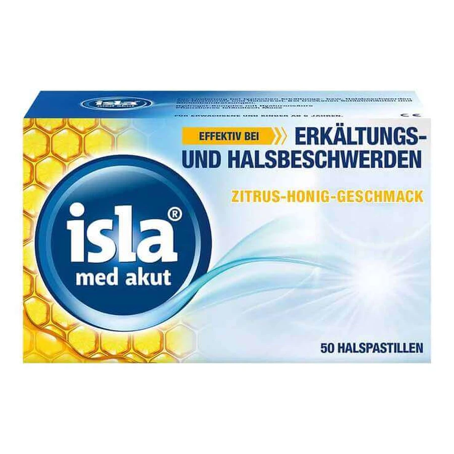 isla® med akut Pastillen Zitrus-Honig-Geschmack, 50 St Pastillen