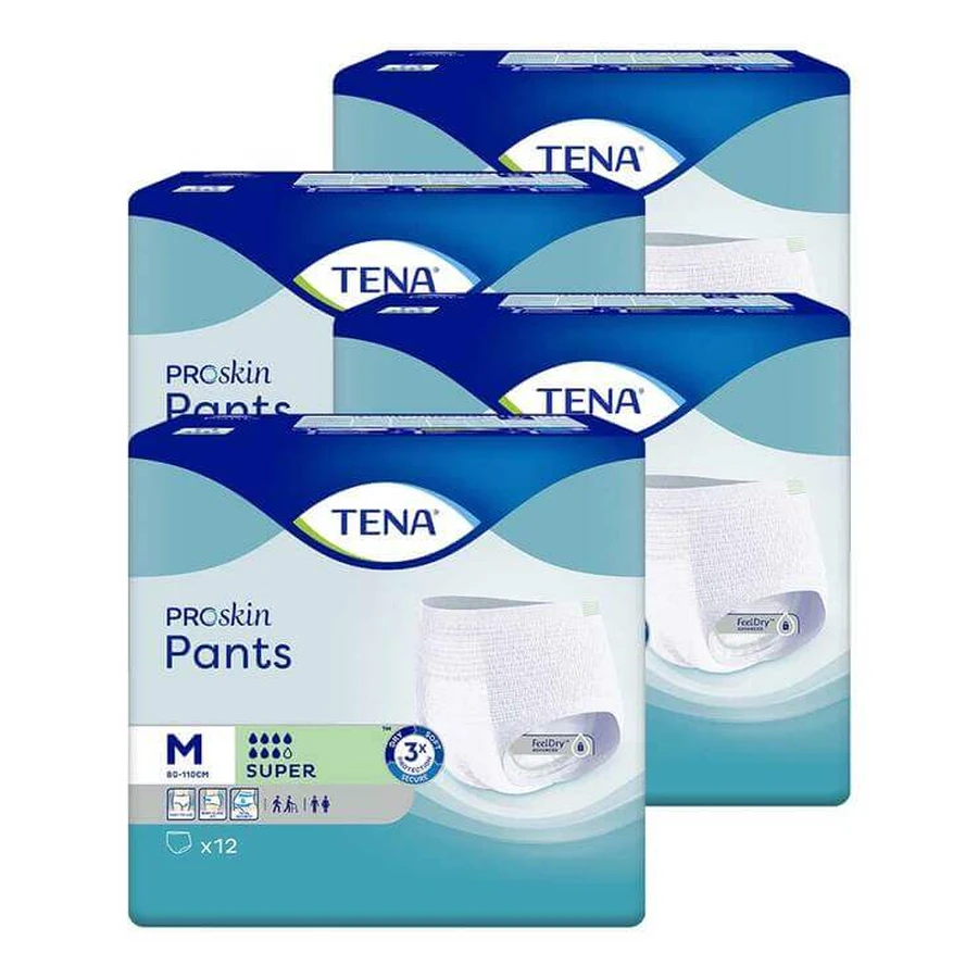 TENA Pants Super M voor incontinentie, 4 x 12 stuks, naar behoefte