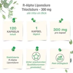 R-Alpha-Lipoic Acid 300 mg with Thioctic Acid Capsules, 120 Capsules