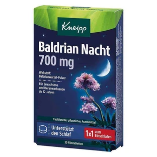 Kneipp Valerian Night 700 mg Film-Coated Tablets, 30 Film-Coated Tablets