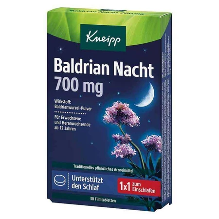 Kneipp Valerian Night 700 mg Film-Coated Tablets, 30 Film-Coated Tablets