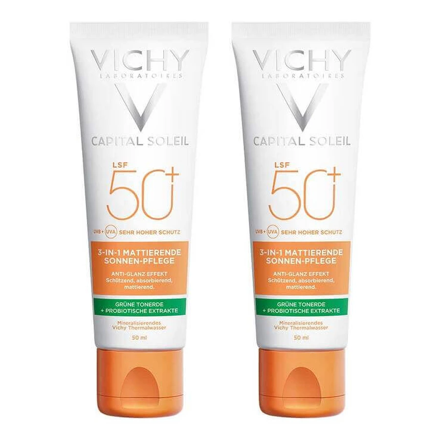 Vichy Capital Soleil Matte Sun Care Cream SPF 50+, 2 x 50 ml