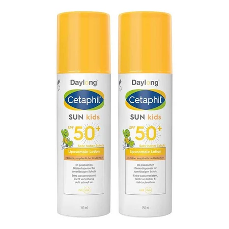 Loción liposomal protectora solar Cetaphil Sun Kids SPF 50+, 2 x 150 ml de loción