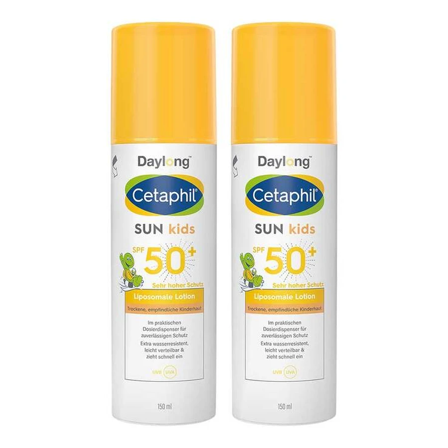 Loción liposomal protectora solar Cetaphil Sun Kids SPF 50+, 2 x 150 ml de loción