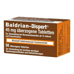 Valerian Dispert 45 mg coated tablets, 50 tablets Coated tablets