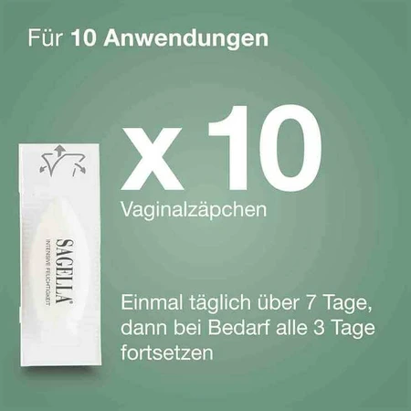 Sagella Poligyn 50+ Intensieve Hydraterende Ovules, 10 vaginale ovules