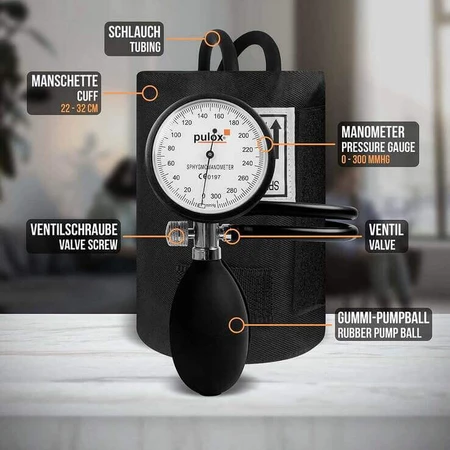 Pulox handmatige bloeddrukmeter + stethoscoop, 1 stuk, in de staat waarin het zich bevindt