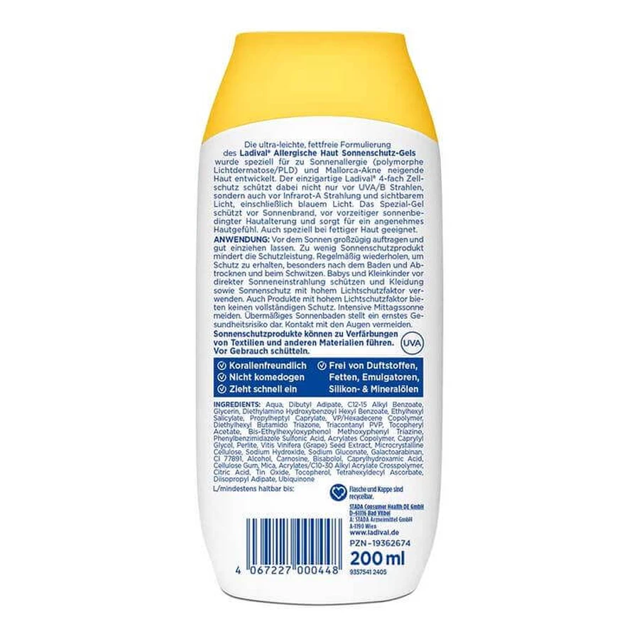 Ladival allergische Haut Sonnenschutz-Gel LSF 30 , 2x200 ml Gel