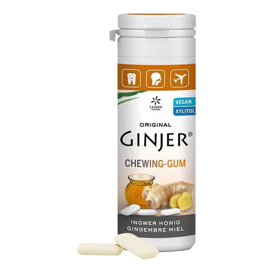 Ingwer Ginjer Kaugummi Honig, 30 g Kaugummi