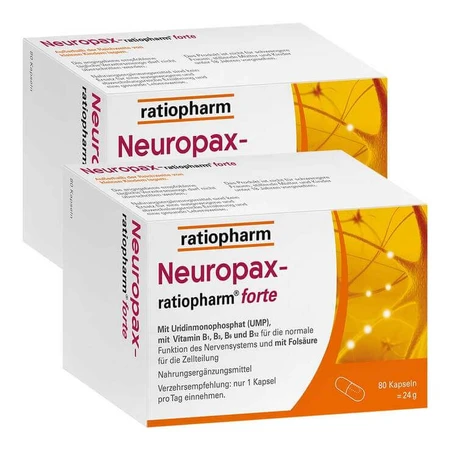 Cápsulas de Neuropax-ratiopharm forte, 2 x 80 cápsulas