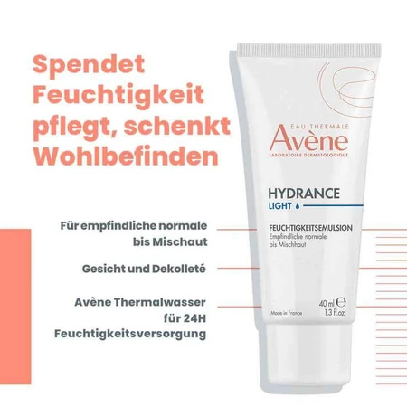 Avene Hydrance Light Moisturizing Emulsion, 2x40 ml Emulsion