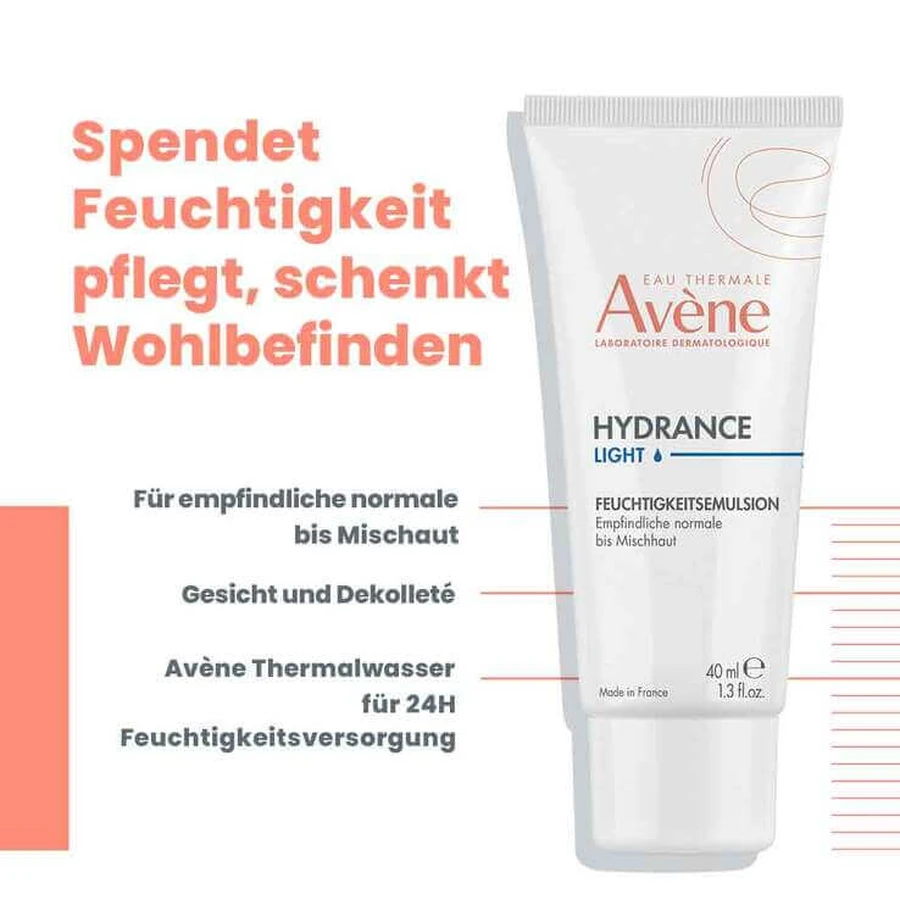Avene Hydrance Light Moisturizing Emulsion, 2x40 ml Emulsion