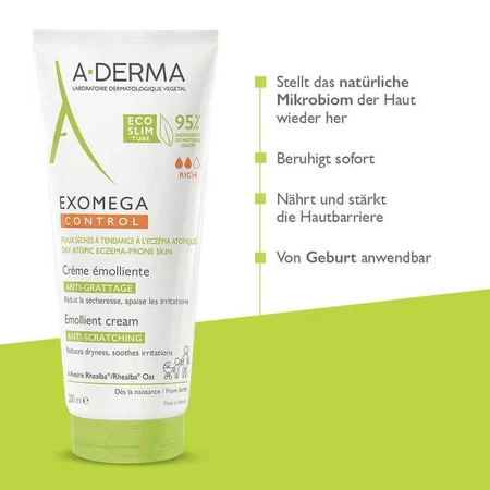 A-Derma Exomega Control Hydraterende Crème, 2 x 400 ml