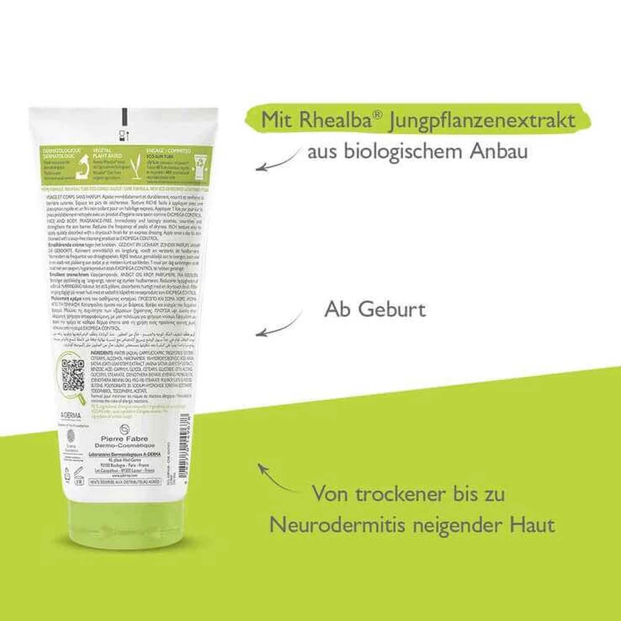 A-Derma Exomega Control Hydraterende Crème, 2 x 400 ml