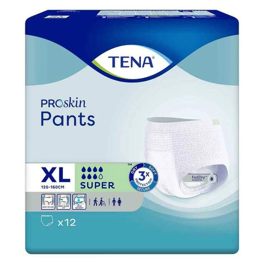 TENA Pants Super XL – Culottes jetables pour l'incontinence, 12 pièces, selon disponibilité