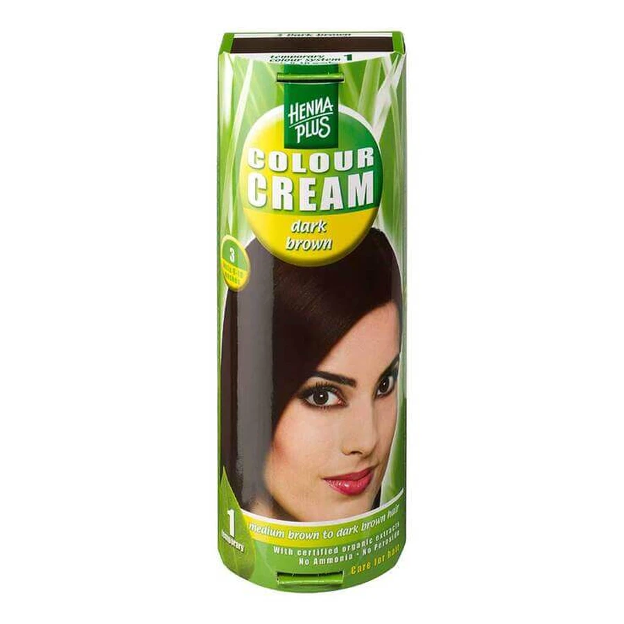 Hennaplus Color Cream Donkerbruin 3, 60 ml crème