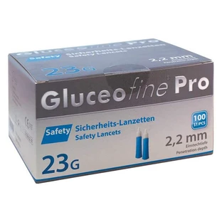 Agujas de punción Gluceofine® Pro Safety, 23 G, 2,2 mm, 100 agujas