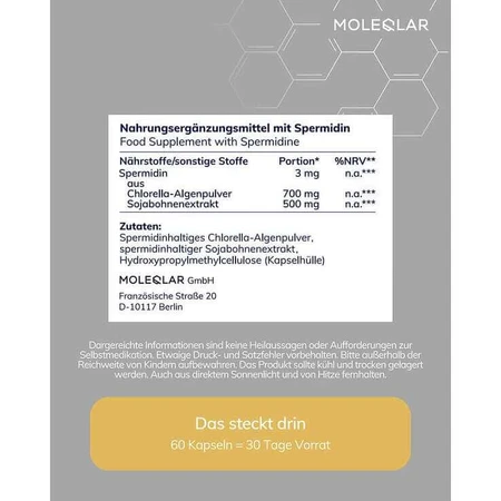 Moleqlar Spermidine Capsules, 60 capsules