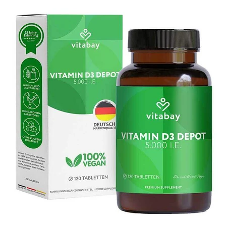Vitamin D3 Depot 5000 IU Cholecalciferol Tablets, 300 tablets