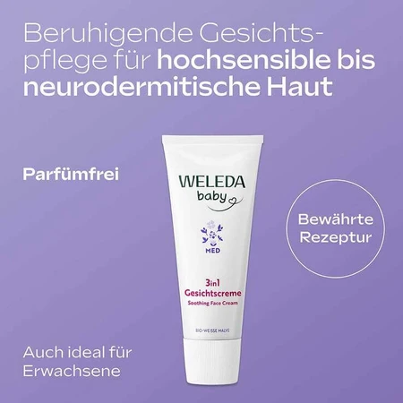 Weleda Baby 3-in-1 White Mallow Face Cream, 50 ml Cream