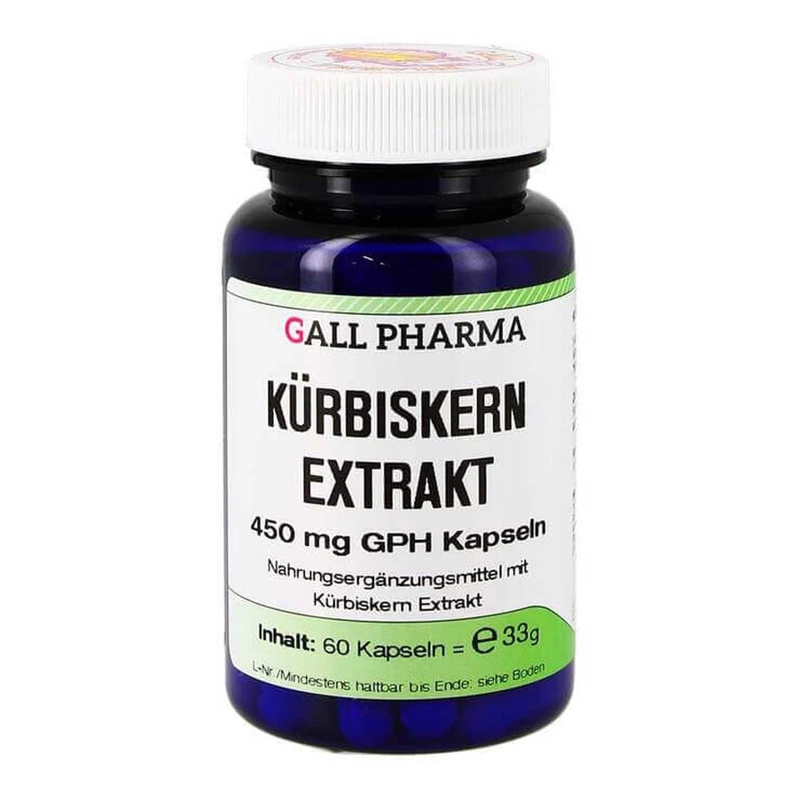 Ekstrakt z pestek dyni 450 mg – kapsułki GPH, 30 kapsułek: ceny i cechy