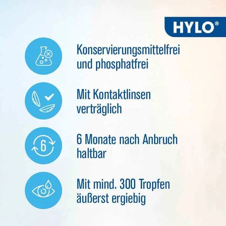 Gotas oftálmicas HYLO COMOD, 2 frascos de 10 ml
