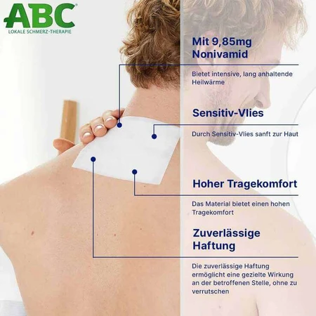 Abc-warmtepleisters, voor de gevoelige huid, van niet-geweven materiaal, Hansaplast Med, 2x4 pleisters