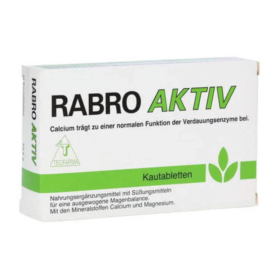 Rabro Aktiv, comprimate masticabile, 45 de comprimate masticabile