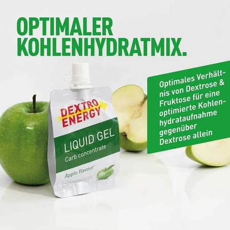 Dextro Energy Sports Nutrition Gel líquido de manzana, gel de 60 ml