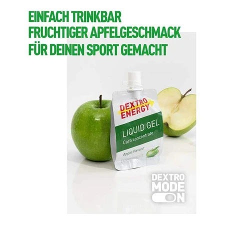 Dextro Energy Sports Nutrition Gel líquido de manzana, gel de 60 ml
