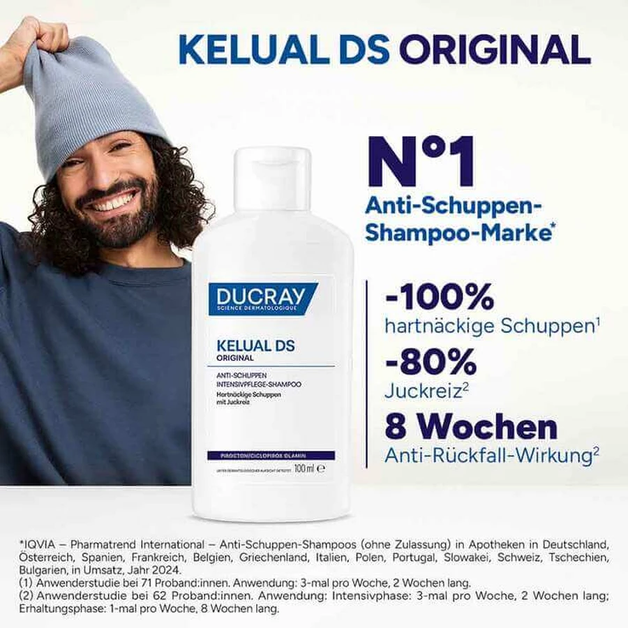 Champú anticaspa Ducray Kelual DS, 2 x 100 ml de champú