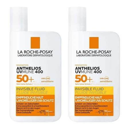 La Roche-Posay Anthelios Fluide Invisible UVMune 400 SPF 50+, 2 x 50 ml de liquide