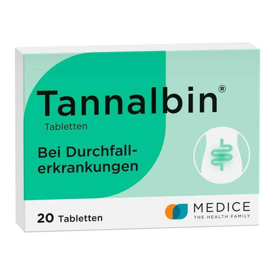 Tannalbin® en comprimidos para la diarrea, 20 comprimidos